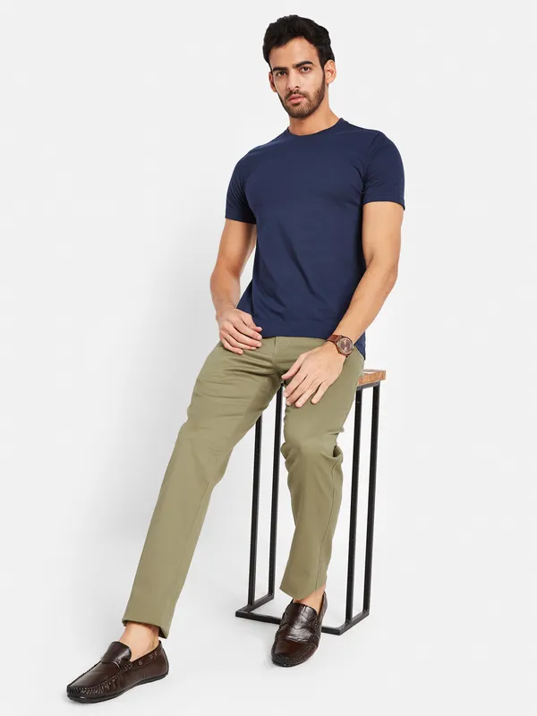 Octave Men Mid-Rise Cotton Chinos