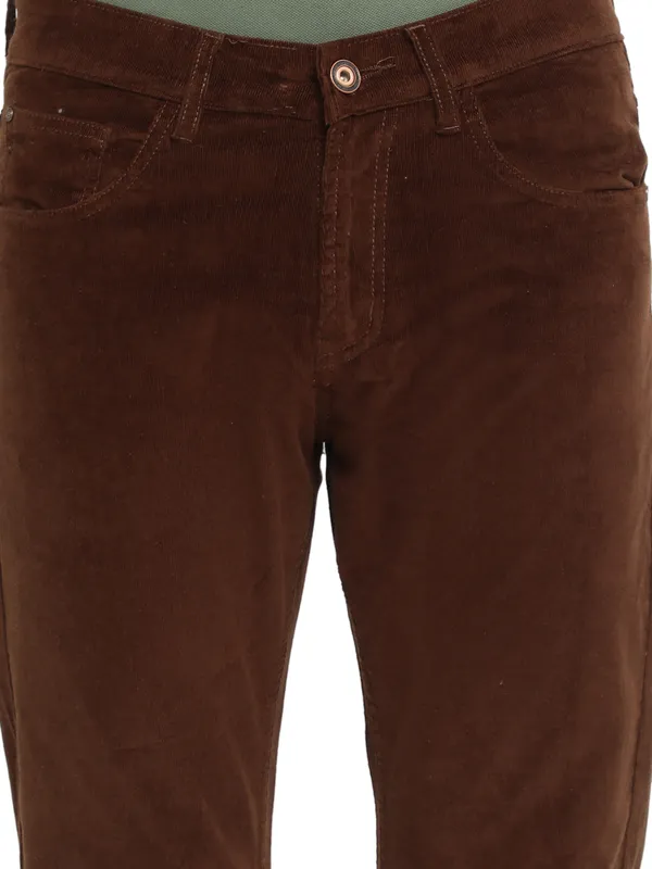 Octave Men Brown Chinos Trousers