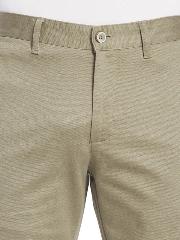 Octave Men Khaki Solid Regular-Fit Chinos