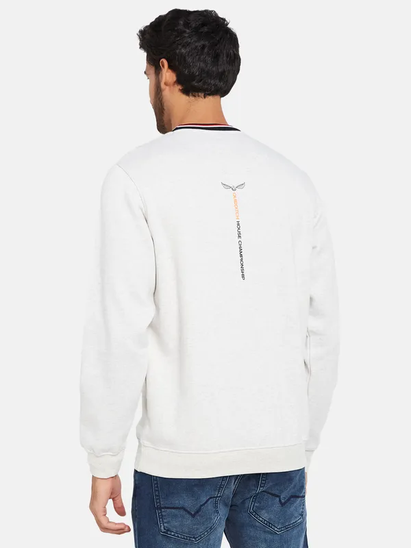 Octave Men Grey Printed Sweatshirt