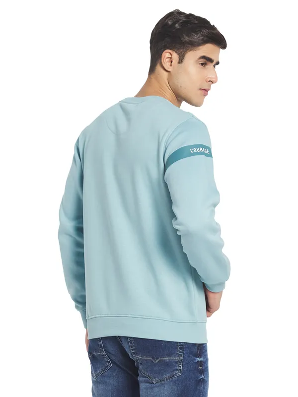 Octave Men Blue Printed Sweatshirt