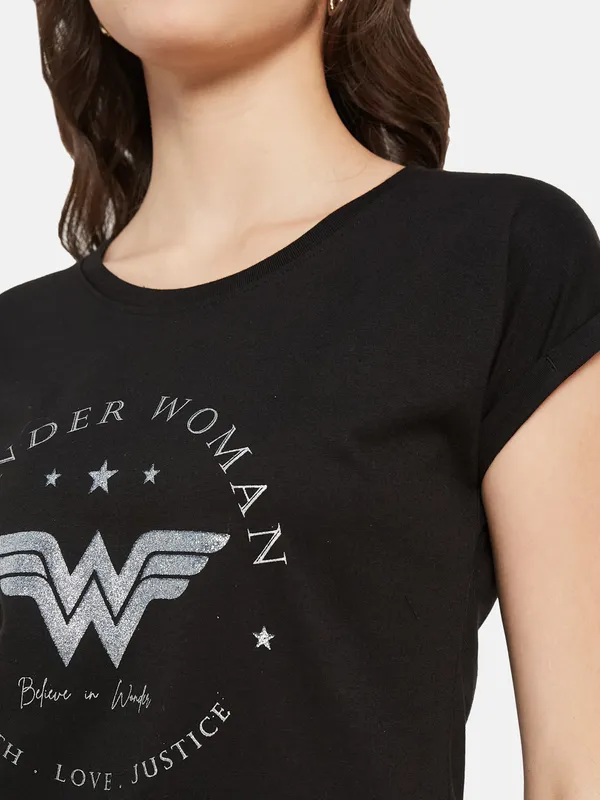 Warner Bros Wonder Woman Typographic Print T-shirt