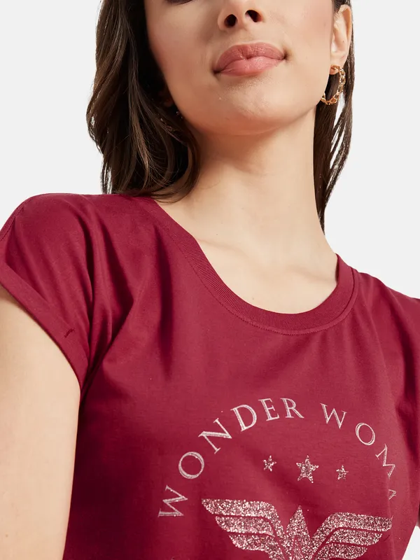 Warner Bros Wonder Woman Typographic Print T-shirt