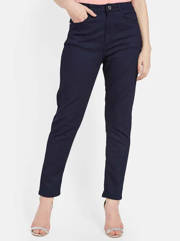 METTLE Women Blue Stretchable Jeans