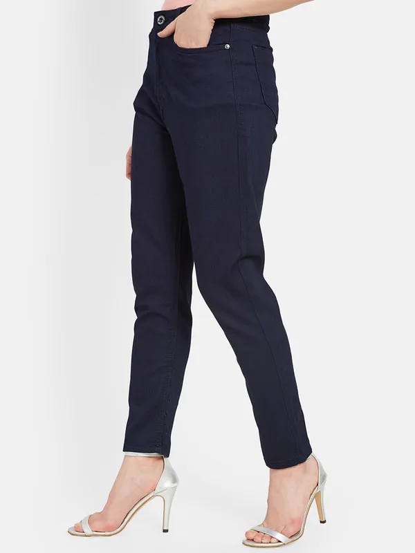 METTLE Women Blue Stretchable Jeans