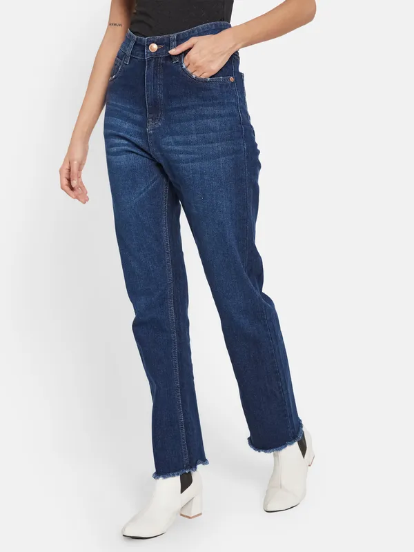 METTLE Women Blue Stretchable Jeans