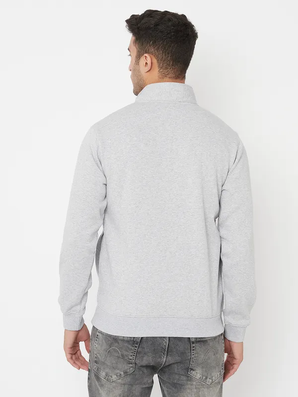 Men Grey Melange Sweatshirts