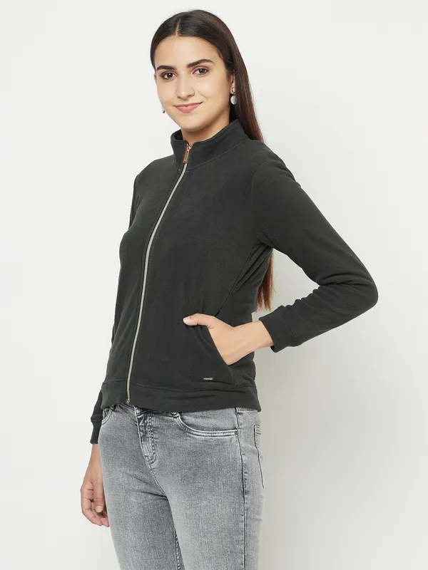 Women Dark Olive Sweatshirts