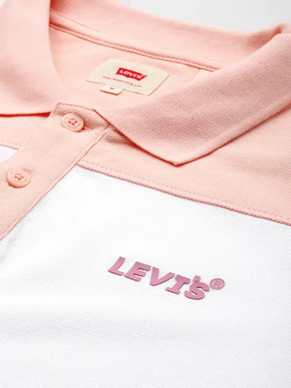 LEVIS pink color block t-shirt