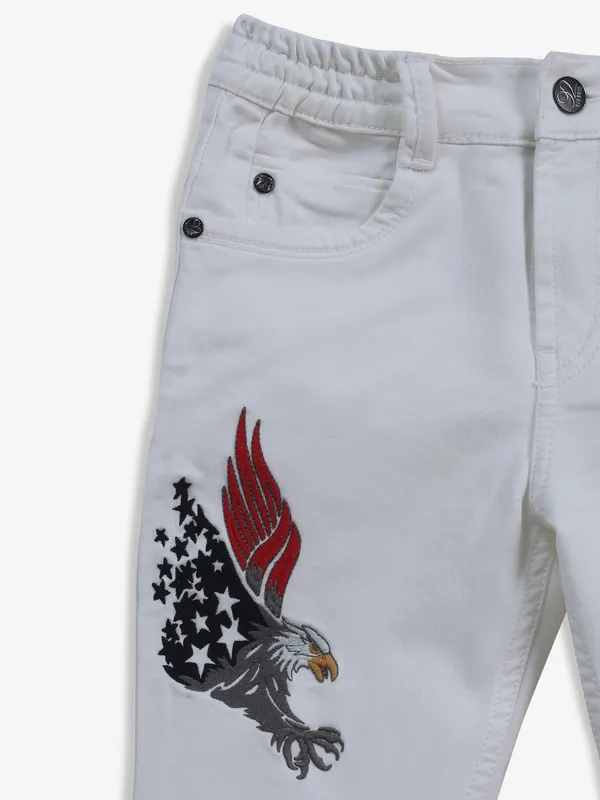 BAD BOYS white solid boys jeans