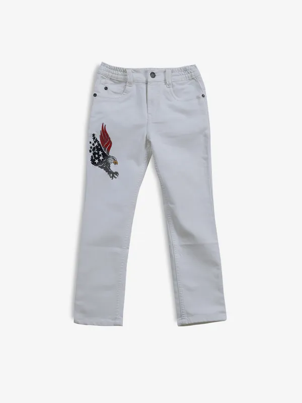 BAD BOYS white solid boys jeans