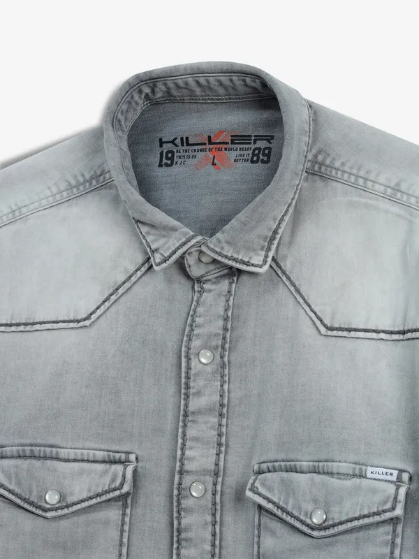 KILLER grey denim full sleeves shirt