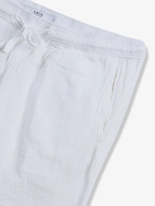 CELIO white cotton track pant