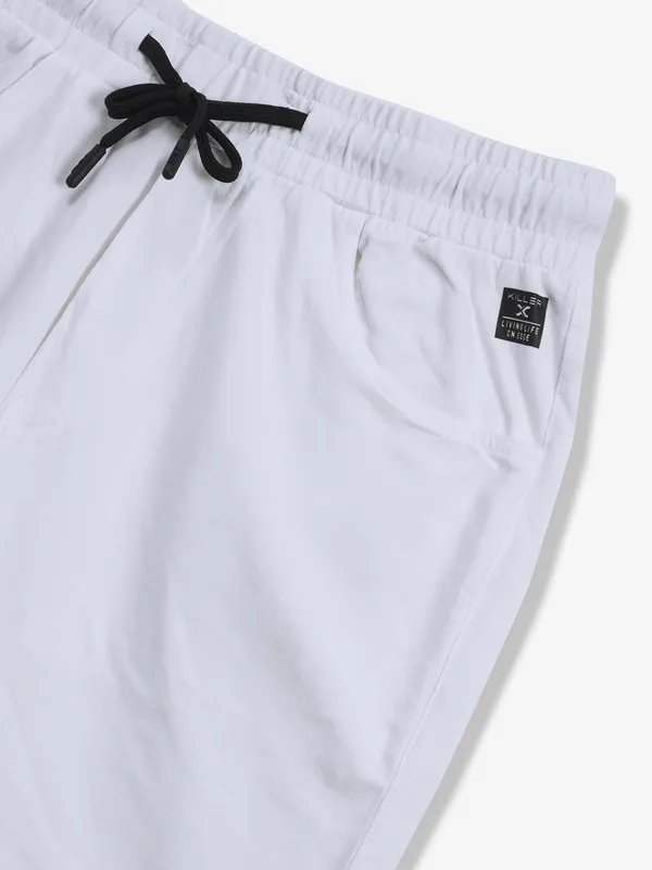 KILLER solid white cotton shorts