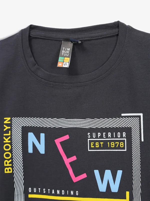 TIMBUKTU printed cotton black t-shirt