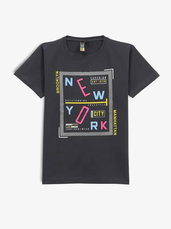 TIMBUKTU printed cotton black t-shirt