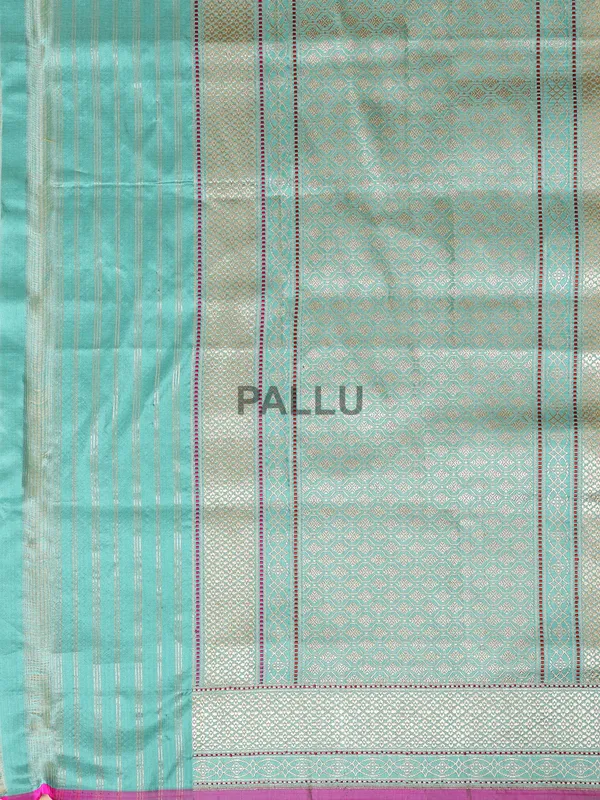 Trendy sea green banarasi silk saree