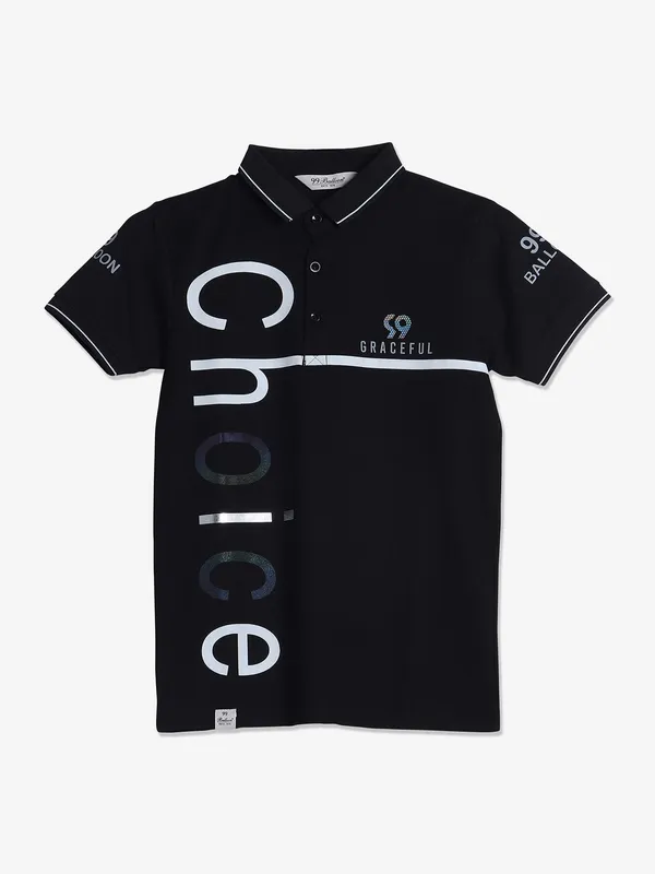 99 Balloon cotton black half sleeves t shirt