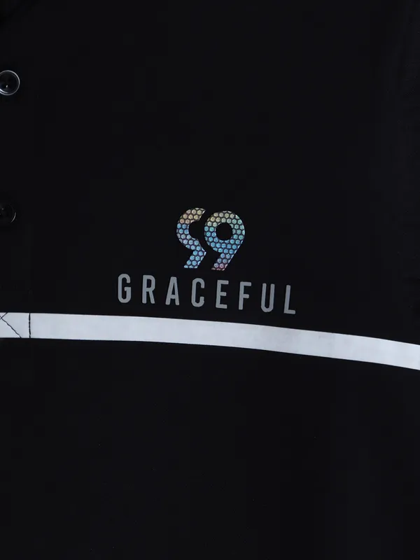 99 Balloon cotton black half sleeves t shirt