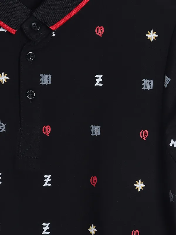 99 Balloon cotton black polo t shirt