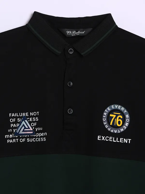 99 Balloon cotton green and black t shirt