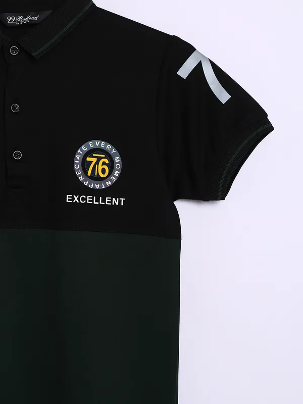 99 Balloon cotton green and black t shirt