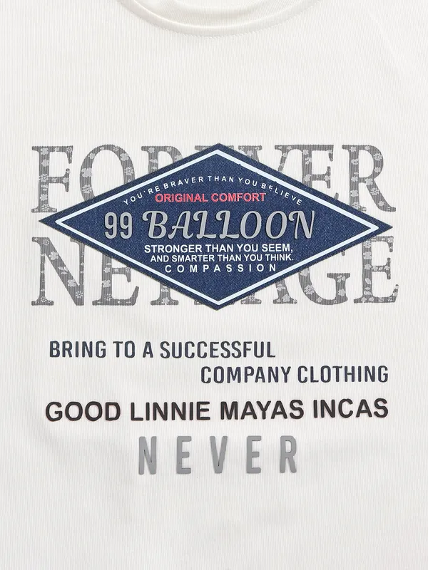 99 Balloon cotton white printed t shirt