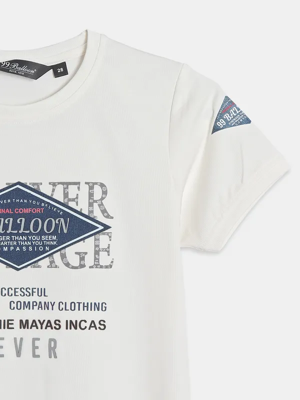 99 Balloon cotton white printed t shirt