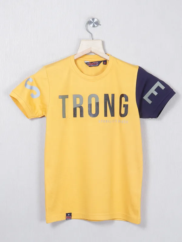 99 Balloon gold yellow cotton printed boys t-shirt