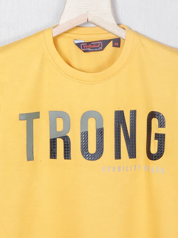 99 Balloon gold yellow cotton printed boys t-shirt