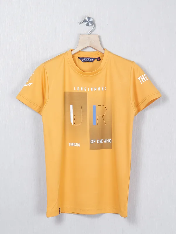 99 Balloon gold yellow printed casual cotton t-shirt