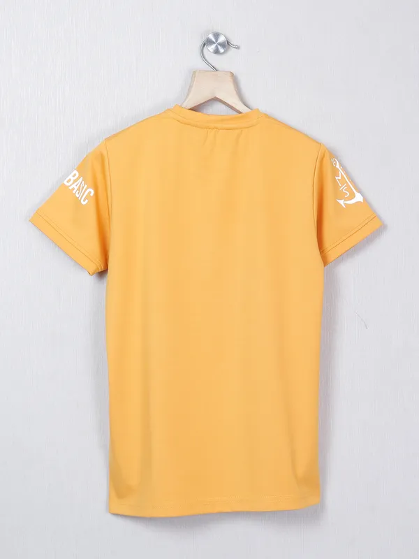 99 Balloon gold yellow printed casual cotton t-shirt