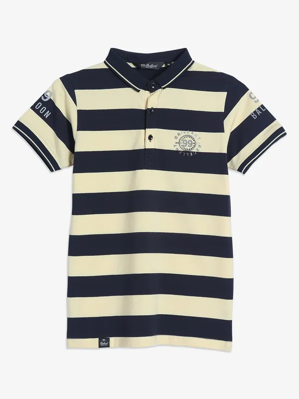 99 Balloon light yellow polo t shirt