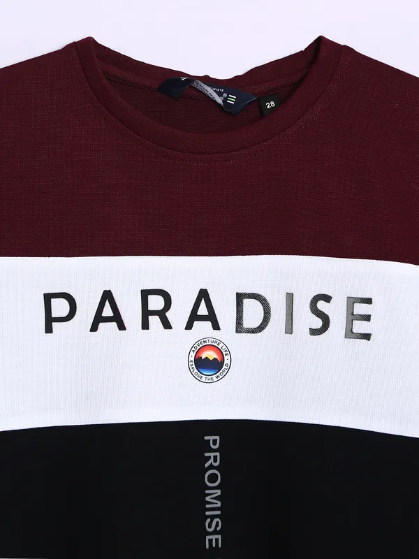 99 Balloon maroon and black printed t shirt