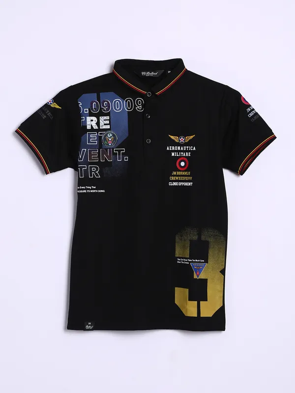 99 Balloon printed cotton t shirt in black