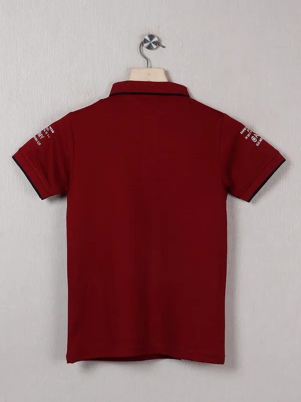 99 Balloon printed maroon casual look t shirt