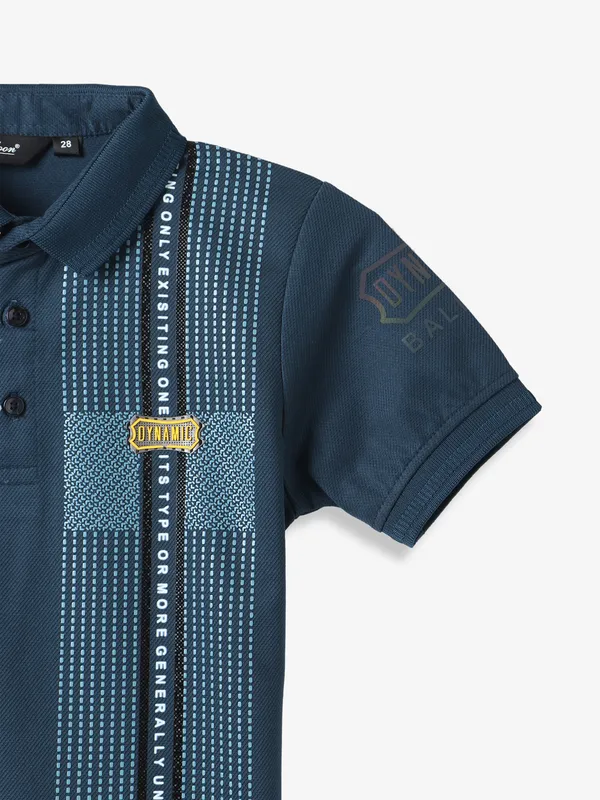 99 BALLOON teal blue printed polo t-shirt