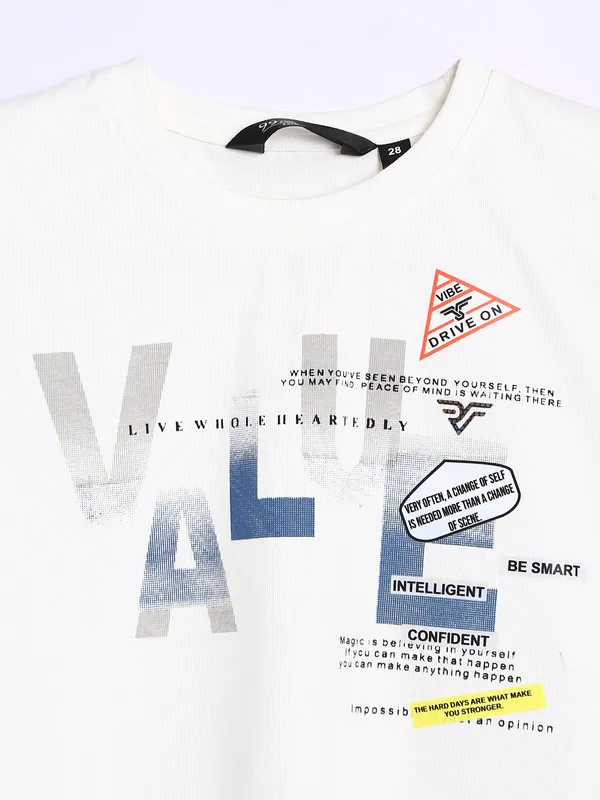 99 Balloon white cotton half sleeves t shirt