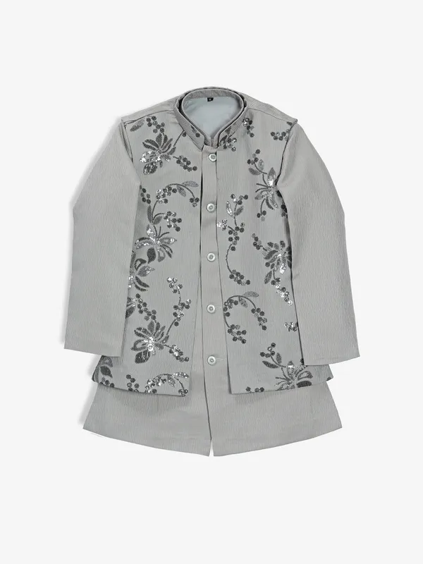 Alluring grey silk waistcoat set