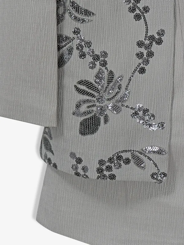 Alluring grey silk waistcoat set