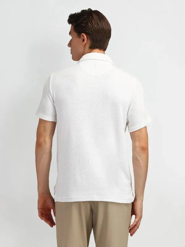 ARROW plain white cool polo t-shirt