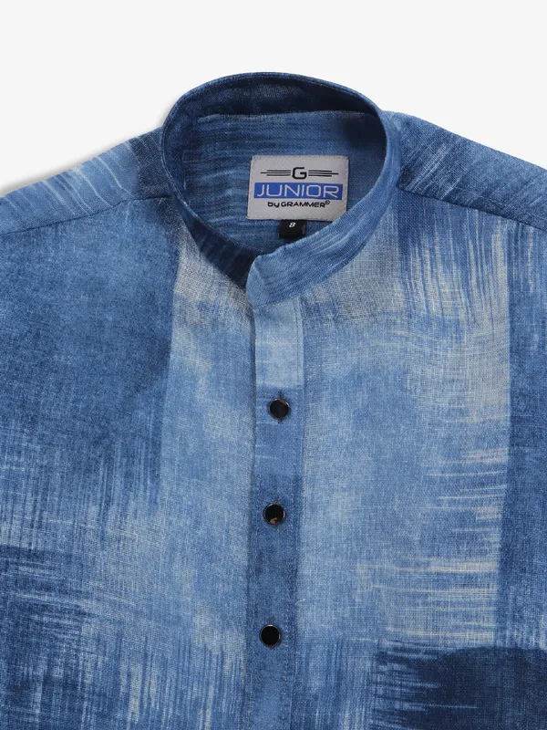 Indigo blue cotton kurta