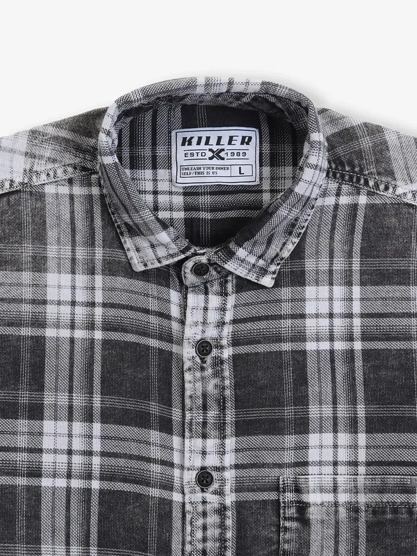 KILLER grey cotton casual shirt