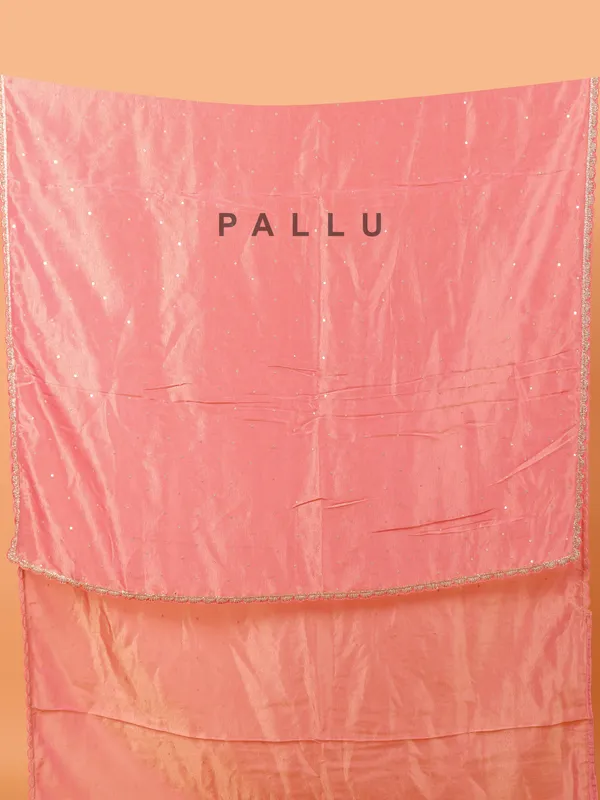 Organza pink wedding wear saree