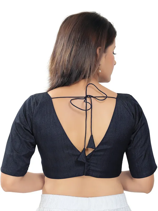 Readymade Plain silk blouse in navy