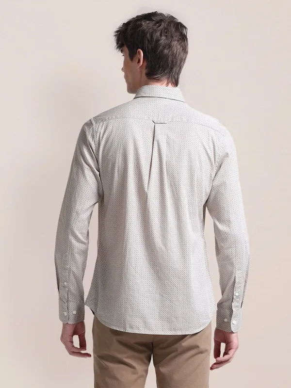 U S POLO grey cotton plain shirt