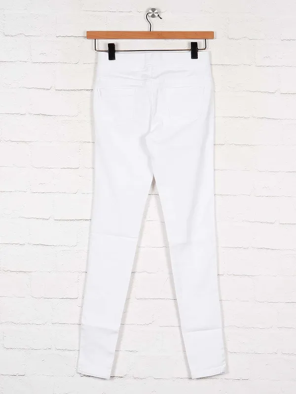 White denim casual wear jeggings