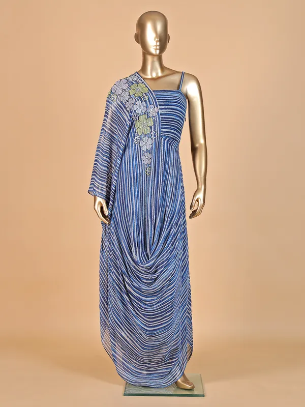 A unique blue georgette salwar suit