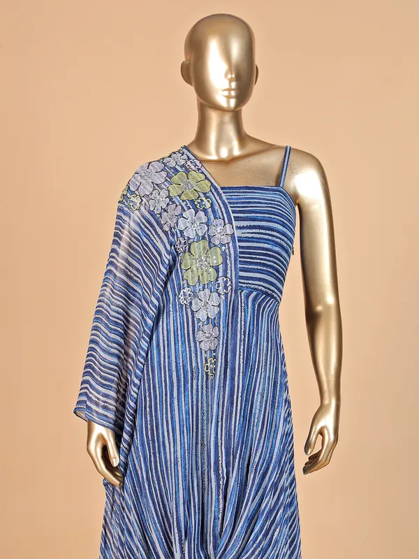 A unique blue georgette salwar suit