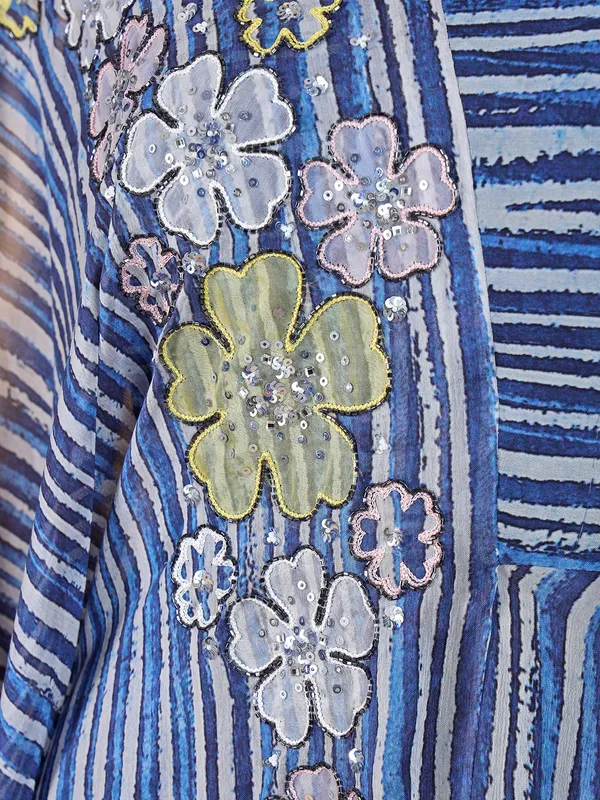 A unique blue georgette salwar suit